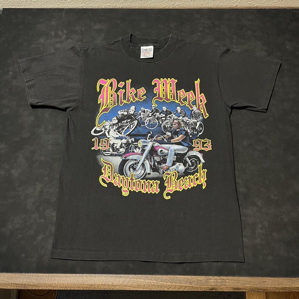 Vintage Bike Week Shirt Daytona Beach Indian Triumph Harley Davidson 1990s USA